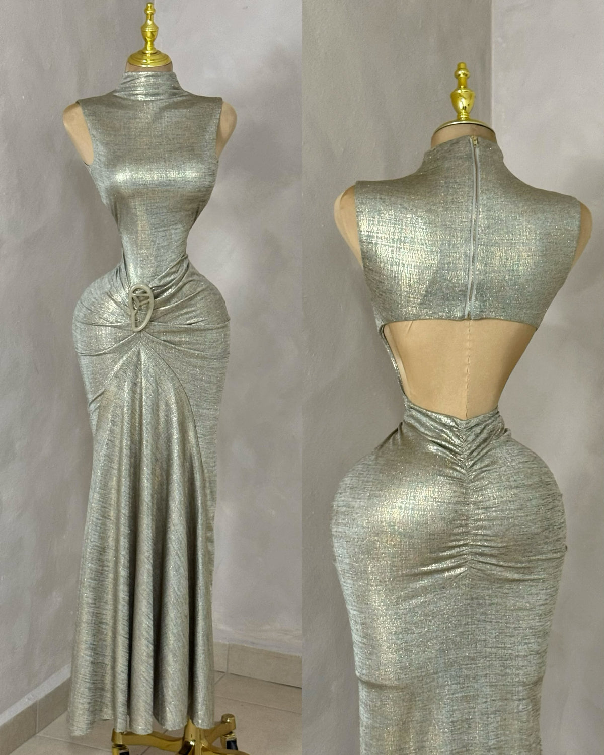 VESTIDO MARIELLE DORADO