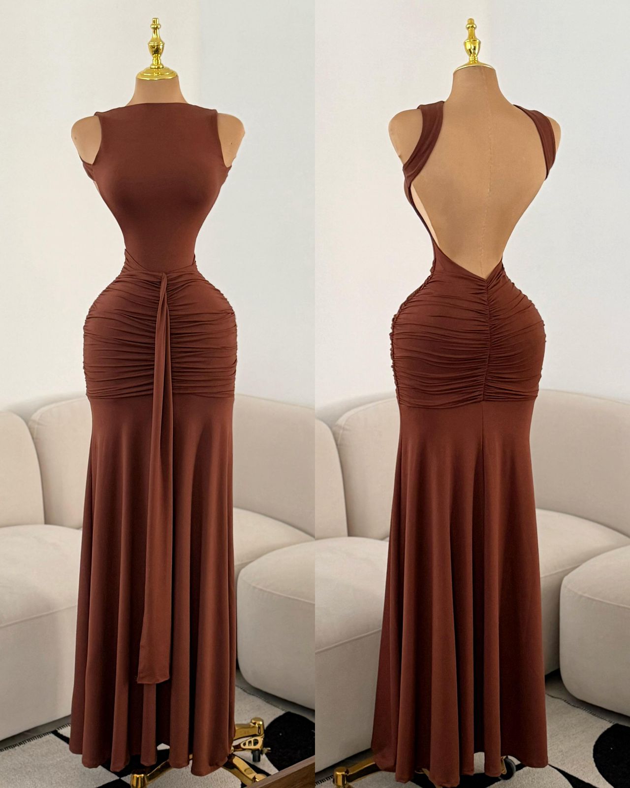 VESTIDO MIREI CAFE