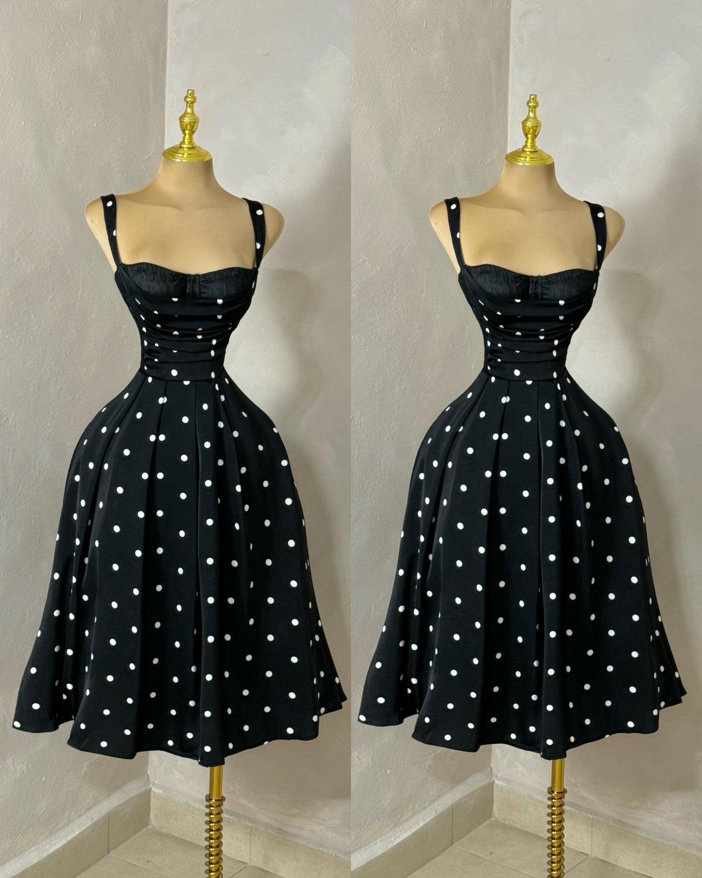VESTIDO POLKA NEGRO