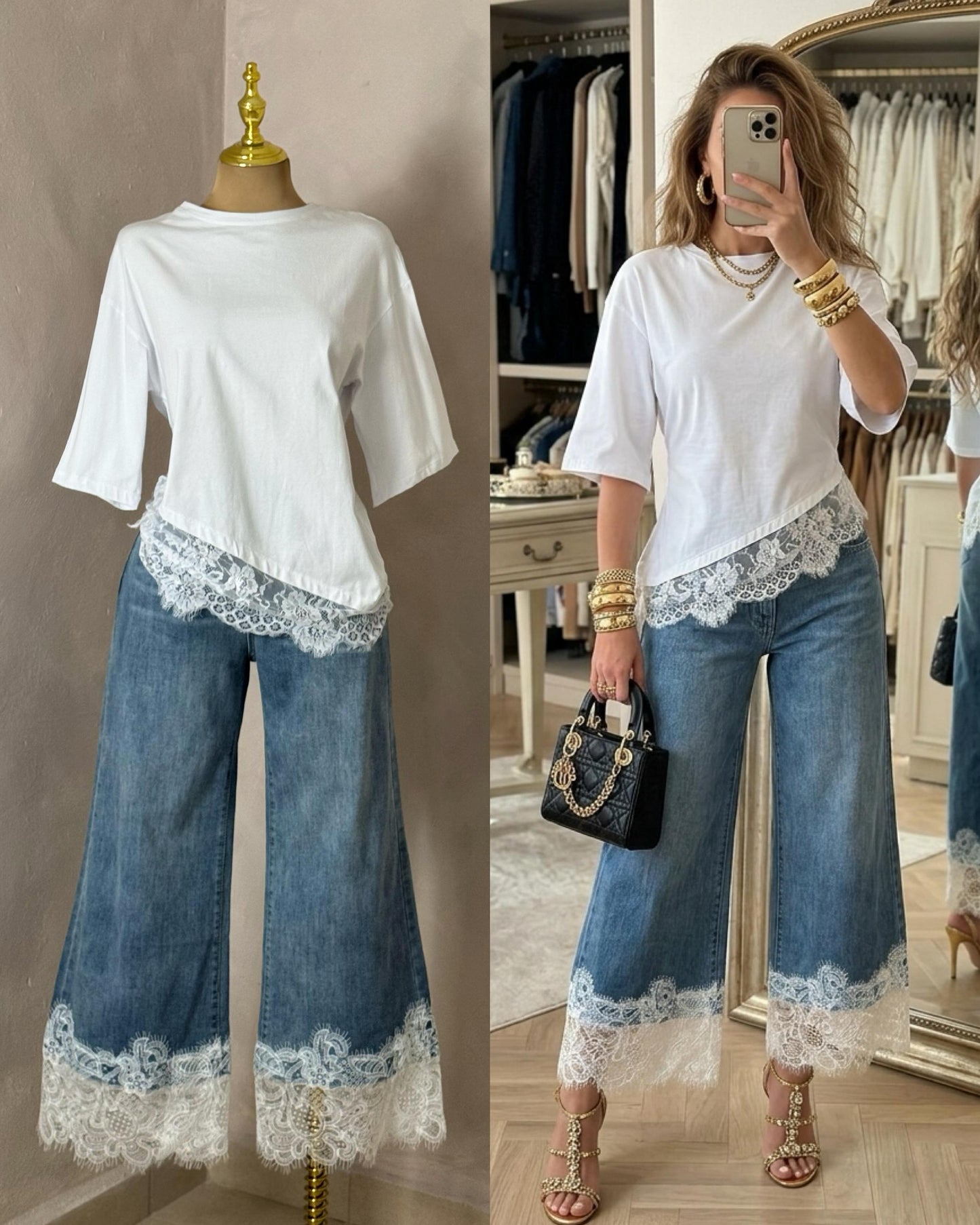 PANTALÓN MEZ/ ENCAJE