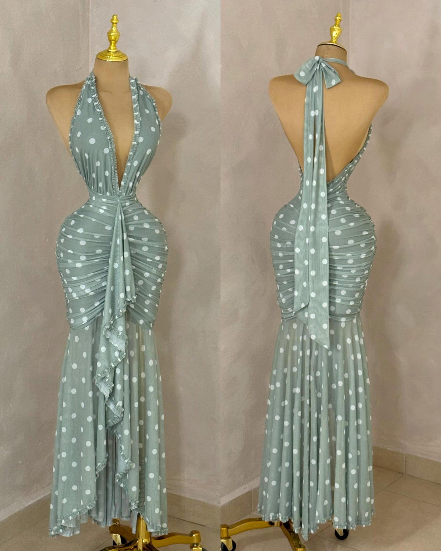 VESTIDO POLKA VERDE
