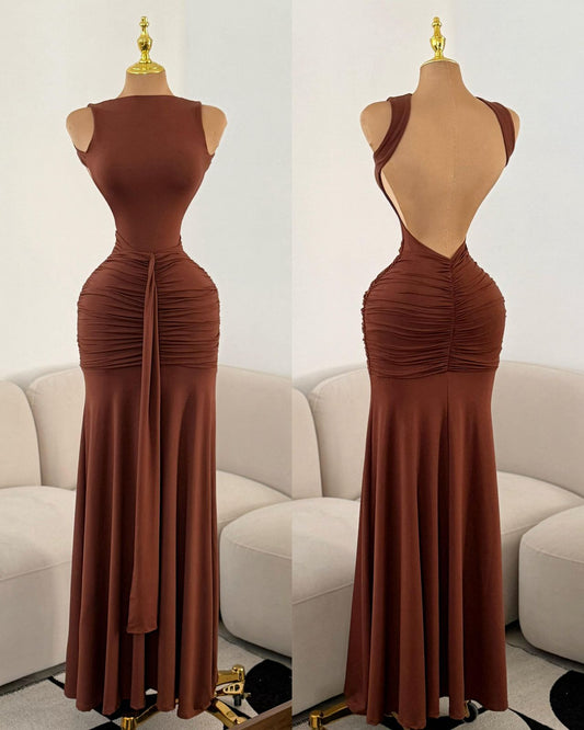 VESTIDO MIREI CAFE