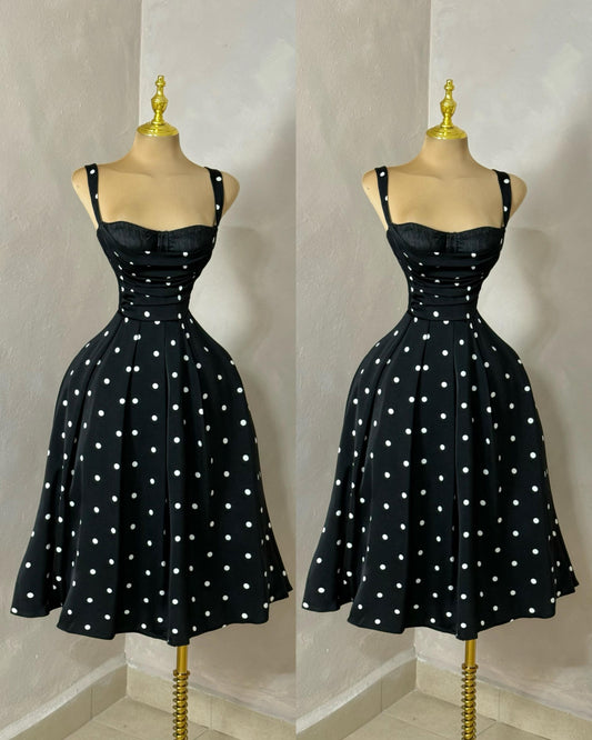 VESTIDO POLKA NEGRO