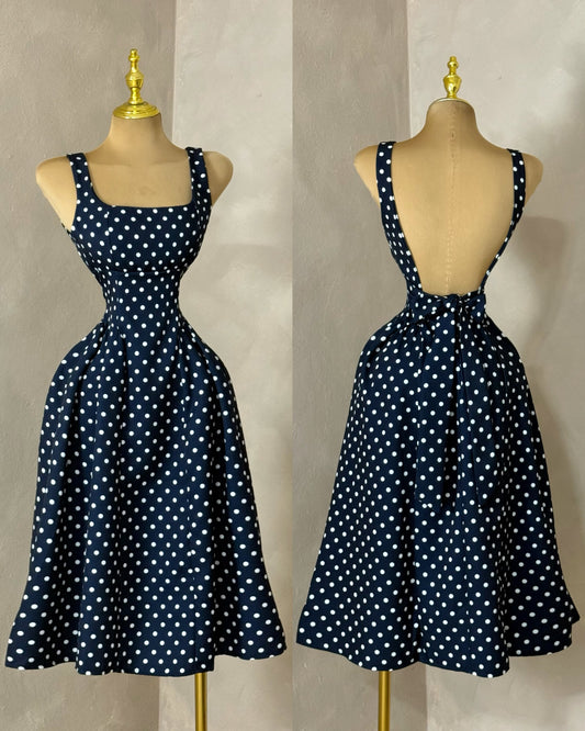 VESTIDO POLKA MARINO